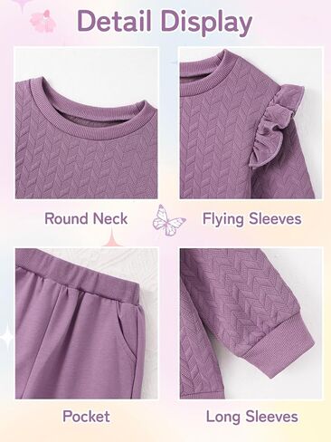 Toddler Girls Outfits Fall Winter Clothes Long Sleeve Ruffle Sweatshirt Pants Set Girl Sweatsuit 2 3 4 5 6 Year in Saudi Arabia