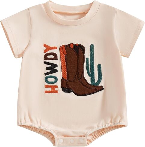 Western Baby Boy Girl Clothes Romper Cow One Piece Oneise Infant Cowboy Cowgirl Bodysuit Tops Newborn Baby Outifts in Kuwait