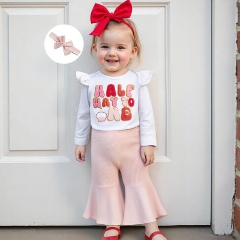 نصف عيد ميلاد الزي الطفلة في منتصف الطريق إلى واحد تطريز رومبير السراويل in Kuwait