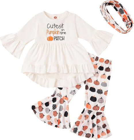 Noubeau Toddler Baby Girls Adledits outfits the print print flare sleeve dress dress shirt cute pound-bottoms dick in Saudi Arabia