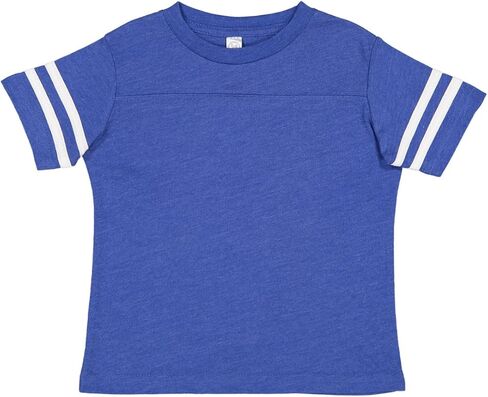 RABBIT SKINS Toddler Fine Jersey Short Sleeve Football Tee, Vintage Royal/Blended White, 3T in Saudi Arabia