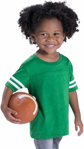 RABBIT SKINS Toddler Fine Jersey Short Sleeve Football Tee, Vintage Royal/Blended White, 3T in Saudi Arabia