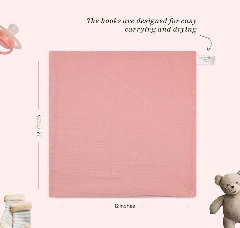 منجم Baby Muslin ، 5 حزمة 100 ٪ من القطن - كبير 12 "× 12" فائق الملابس للأطفال حديثي الولادة الناعمة - ألوان متعددة in Saudi Arabia