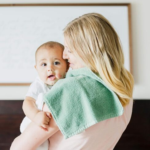 Natemia Organic Baby Washcloths (5 حزمة ، 10 "× 10") - 100 ٪ من القطن العضوي - مناشف ناعمة للبشرة الحساسة - الأولاد ، الفتيات ، المولود الجديد - وقت الاستحمام ، السجل (SAGE) in Kuwait