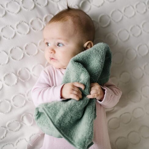 Natemia Organic Baby Washcloths (5 حزمة ، 10 "× 10") - 100 ٪ من القطن العضوي - مناشف ناعمة للبشرة الحساسة - الأولاد ، الفتيات ، المولود الجديد - وقت الاستحمام ، السجل (SAGE) in Kuwait
