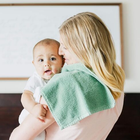 Natemia Organic Baby Washcloths (5 حزمة ، 10 "× 10") - 100 ٪ من القطن العضوي - مناشف ناعمة للبشرة الحساسة - الأولاد ، الفتيات ، المولود الجديد - وقت الاستحمام ، السجل (SAGE) in Kuwait
