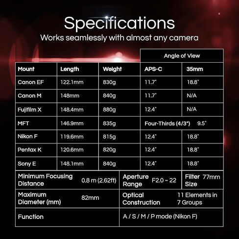 Rokinon 135mm F2.0 ED UMC Telephoto Lens for Canon Digital SLR Cameras in Saudi Arabia