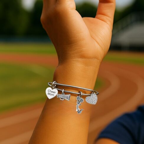 Infinity Collection Cheer Mom Jewelry- Cheer Mom Bracelet - Adjustable Cheer Mom Charm Bracelet- Perfect Cheerleading Mom Gift in Kuwait