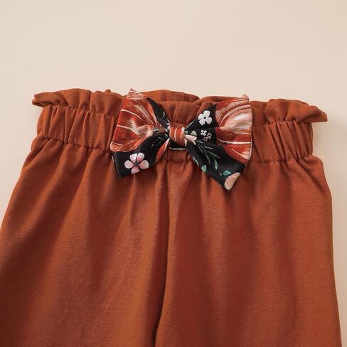 Kislio Toddler Baby Girls Fall Winter Clothes Pumpkin Ghost Shirt Tops Ruffle Pants Set Infant Halloween Outfits 3PCS in Kuwait