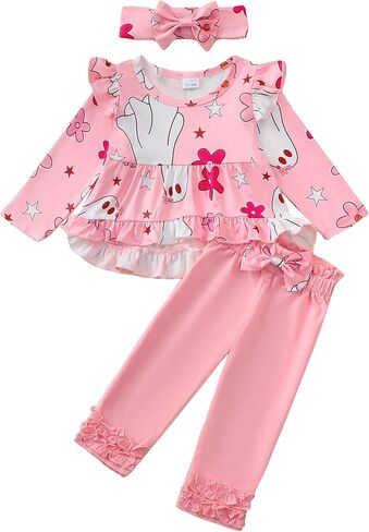 Kislio Toddler Baby Girls Fall Winter Clother Shirt Shirt Shirt Tops Blants Chull in Kuwait