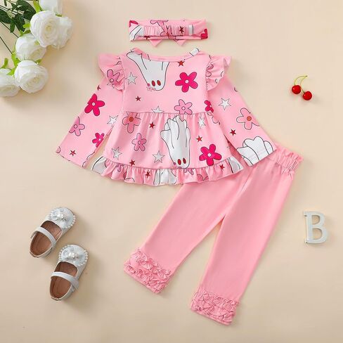 Kislio Toddler Baby Girls Fall Winter Clother Shirt Shirt Shirt Tops Blants Chull in Kuwait