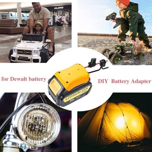2 Packs Adapter for Dewalt 20V Battery with Fuses & Wire Terminals, 12AWG Wire for Power Wheels Battery Coverter Connector Adapter for Dewalt Power Wheels 20v for DIY RC Car Toys, Robotics & Rc Truck in Kuwait