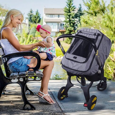 Car Seat Rain Cover,Universal Baby Stroller Accessory for Infant Car Seat Stroller,Waterproof, Windproof Protection,Protect from Dust Snow(Grey) in Kuwait