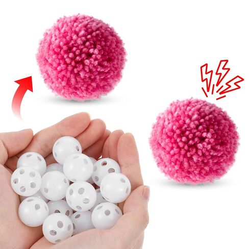 30 Pcs Rattle Balls Inserts Rattle Toys, Rattles Box Repair Doll Noise Maker Insert Toy for Animal Puppet Doll, Rattles and Plush Rings Baby Pet Toy (24 mm) in Kuwait