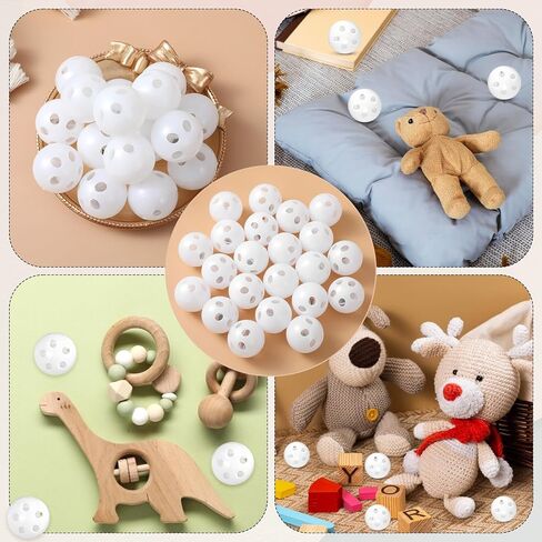 30 Pcs Rattle Balls Inserts Rattle Toys, Rattles Box Repair Doll Noise Maker Insert Toy for Animal Puppet Doll, Rattles and Plush Rings Baby Pet Toy (24 mm) in Kuwait