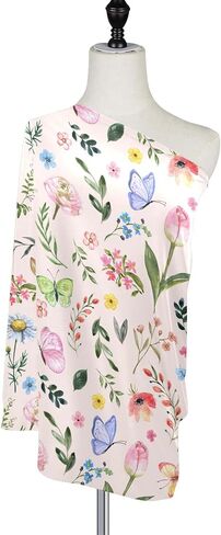 Watercolor Butterfly Spring Flowers Baby Car Seat Covers Cute Wildflowers Carseat Canopy Soft Infant Stroller Cover Nursing Breastfeeding Covers for Girls Boys Newborn Fit Summer Spring Autumn in Saudi Arabia
