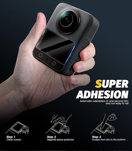 حماة شاشة الكاميرا (4 حزمة) متوافقة مع ملحقات DJI Osmo 360 ، واقي De Pantalla Glass 9H عالية الوضوح خالية من الفقاعات المضادة للخلع in Kuwait