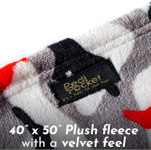 Kidz Patented Foot Blanket – Fancy Feline – 40" x 50" with 15" Deep Foot Pocket, Plush Velvety Fleece Blanket for Kids,Everyday Luxurious Comfort, Machine Washable, Gift Idea (non-electric) in Saudi Arabia