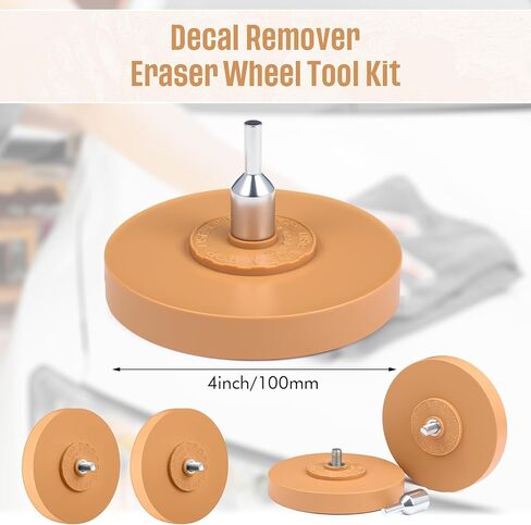 chunful 6 pcs 4 بوصة مزيل العجلة أدوات العجلة الممحاة أدوات Round Round anshesive مع عجلة محول Mandrel Mandrel لعجلة ملصقات لف فينيل لمشاريع مرآب Auto Diy in Saudi Arabia