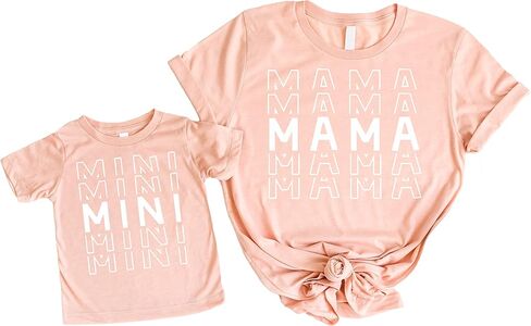 Olive Loves Apple Mommy & Me Outfit Matching Stacked Letters Shirts in Saudi Arabia