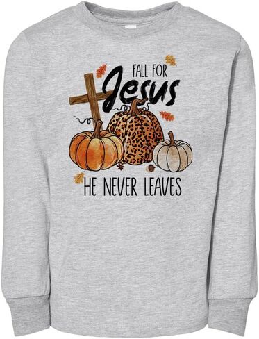Fall for Jesus Toddler Kids Long Sleeve T-Shirt in Saudi Arabia