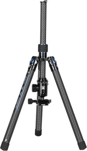 SIRUI Carbon Fiber Tripod with B-00K Panoramic Ball Head, 59.8" Compact Lightweight Travel Tripod AT-125, Quick Release Reverse Folding Legs, Reversible Center Column, Max Load 22lbs - Traveler X-I in Saudi Arabia