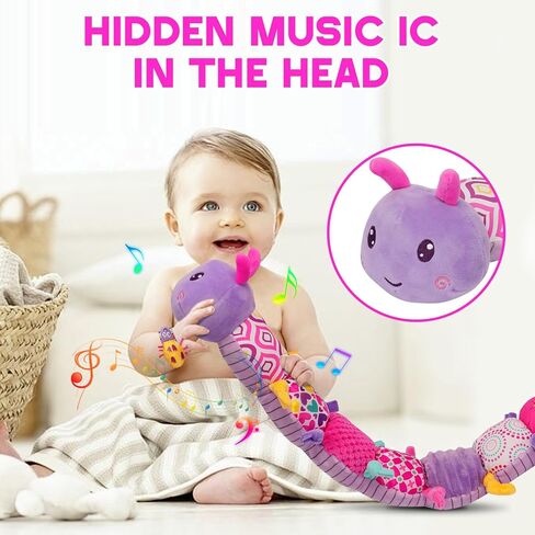 ألعاب Baby Girls من 0 إلى 6 أشهر ألعاب حيوانية محشوة من 0-6 6-12 شهرًا وزوج من الرسغ | طفل كاتربيلر البطن الوقت لعبة | لعبة الأطفال حديثي الولادة الحسية لمدة 1 عامين الفتيات البالغين من العمر. in Kuwait