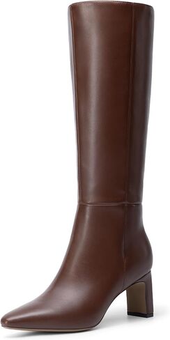 DREAM PAIRS Knee High Boots Women Chunky Block Heel Square Toe Side Zipper Tall Boots for Women in Saudi Arabia