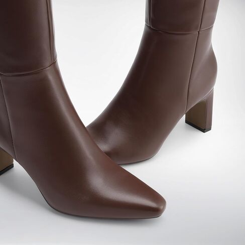 DREAM PAIRS Knee High Boots Women Chunky Block Heel Square Toe Side Zipper Tall Boots for Women in Saudi Arabia