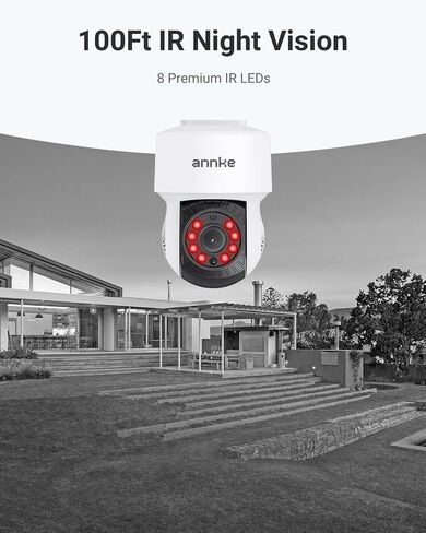 ANNKE 2Pack 1080P 2MP AHD CCTV Home Surveillance Dome Wired PT Camera with 350° pan and 90° tilt, 100ft IR Night Vision, IP65 Weatherproof Security Add–On Cam for Outdoor, Wide Compatibility - APT200 in Saudi Arabia