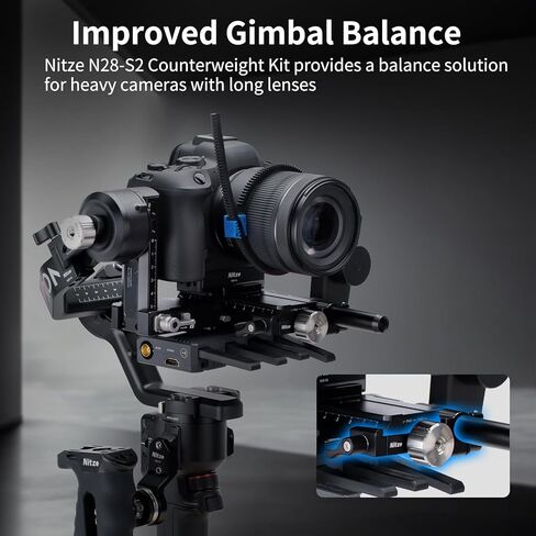 مجموعة ثقل موازنة Nitze لـ DJI RS 4 Pro/ Rs 4/ Rs 3 Pro/ Rs 3/ RSC 2/ RS 2 ، مع موازنة 50 جم/ 100 جرام ، مشبك التثبيت مع مشبك قضيب 15 مم لمحرك DJI Focus Pro - N28 -S2 in Kuwait
