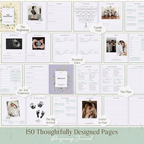 LANPN MY PRASTION JOURNAL MEMORY BOOK لأول مرة أمي ، 156 صفحة الحمل يجب أن يكون لديها سجل قصاصات مخطط ، وتتبع الحمل مذكرات أمي لتكون هدية لتوقع حكيمة الوالد الأخضر in Saudi Arabia