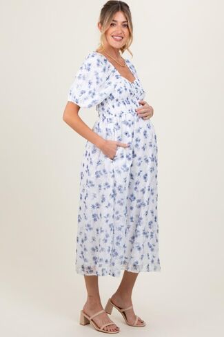 Pinkblush Floral Smocked Budice Midi Dress in Saudi Arabia
