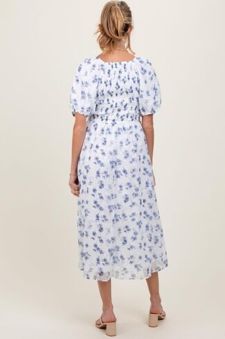 Pinkblush Floral Smocked Budice Midi Dress in Saudi Arabia
