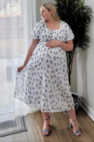 Pinkblush Floral Smocked Budice Midi Dress in Saudi Arabia