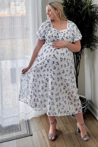 Pinkblush Floral Smocked Budice Midi Dress in Saudi Arabia