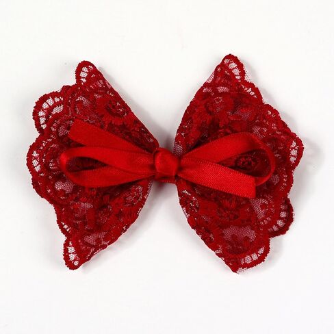 Baby Girl Lace Hair Bows Cute Bowknot Boutique Hair Clip Teens Toddlers Hairpin Headwear Hair Accessories - Set of 2 (White) in Saudi Arabia