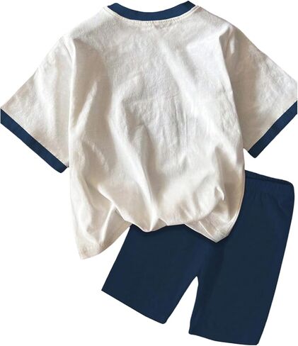 مجموعة ملابس Soly Hux Toddler Girl Sets Cute Bow Graphic 2 قطعة صيفية من الأكمام القصيرة. in Kuwait
