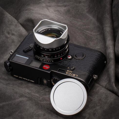 Hood Metal Square Lens (مع غطاء) متوافق مع Voigtlander Nokton 35mm F1.4，40mm F1.4，50mm F1.5 استبدال LH-6 (سبيكة الألومنيوم-الأزرق) in Kuwait