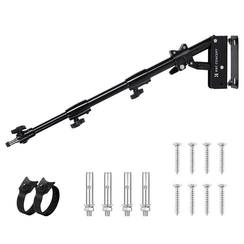 K & F Concept Mount Wall Mount Arm 39.4 "- Detating Triangle Stand لضوء الحلقة ، مربع ناعم ، عاكس- دعم 180 درجة دوران مرن ، 20-39 بوصة قابلة للتعديل ، 20 رطلاً ثقيلًا مع 1/4 '' و 3/8 ' in Saudi Arabia