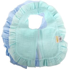 usakinon® Organic Cotton Baby Bibs 2 Pack – Front-Closure Design, CPC Certified, GOTS Certified, Machine Washable (BlueGreen) in Saudi Arabia