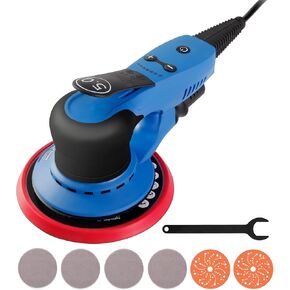 Electric 5mm Random Orbital Sander, Brushless 350W Low Vibration Orbital Sander, 6Inch Backing Pad, 7 Variable Speed (4000-10000RPM), Handheld Sanders for Surface Refinish, Woodworking, Cord 5M in Saudi Arabia