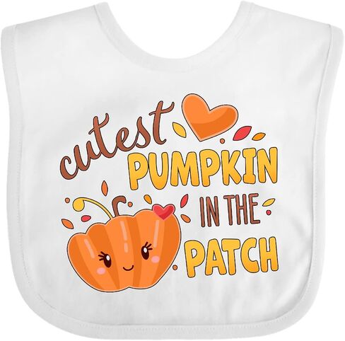 inktastic Cutest Pumpkin in the Patch with Orange Heart Baby Bib in Saudi Arabia
