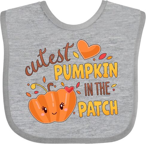inktastic Cutest Pumpkin in the Patch with Orange Heart Baby Bib in Saudi Arabia