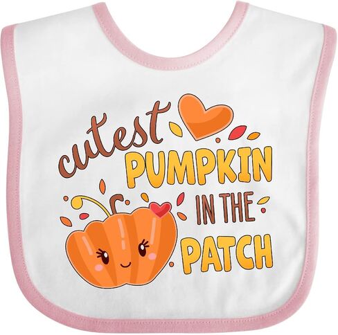 inktastic Cutest Pumpkin in the Patch with Orange Heart Baby Bib in Saudi Arabia