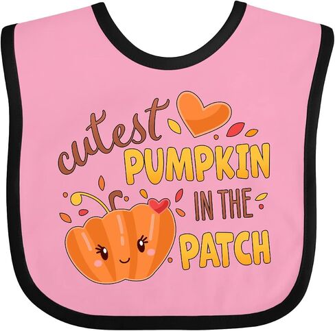inktastic Cutest Pumpkin in the Patch with Orange Heart Baby Bib in Saudi Arabia