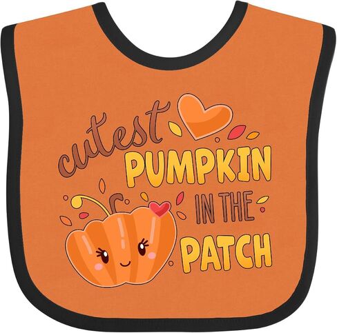 inktastic Cutest Pumpkin in the Patch with Orange Heart Baby Bib in Saudi Arabia