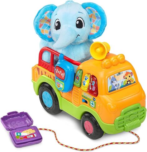 VTech Learn and Rescue Elephant Truck Pull Toy with Plush Elephant in Saudi Arabia