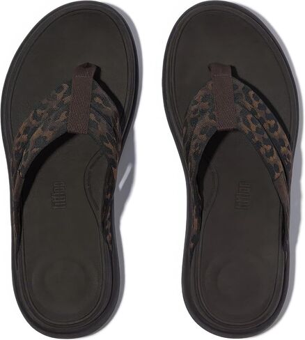 Fitflop Women F-Mode Go Leopard Wabbing Strappy Flip-Flops Wedge Sandal in Saudi Arabia