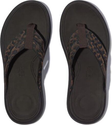 Fitflop Women F-Mode Go Leopard Wabbing Strappy Flip-Flops Wedge Sandal in Saudi Arabia